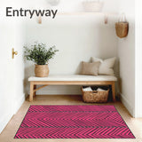 Cane Chevron Stripes with Zigzag Holiday Accents(Pink)