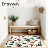 Snowy Pine Forest with Woodland Creatures Holiday Accent(Green)