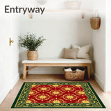 Floral Latticework with Baroque Scroll and Holiday Starburst(Red)