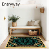 Art Nouveau Inspired Botanical Elegance with Moody Leaf Motifs(Black)