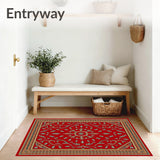 Yuletide Heritage Floral Medallion Tapestry(Red)