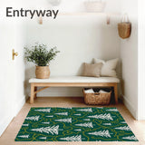 Wispy Conifer Motif Floor Absorbent Accent(Green)
