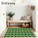 Lattice Holly Berry Motif Decorative Floor(Green)