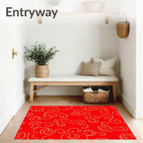 Modern Abstract Swirl Composition with Radiant Gold Dust Highlights(Red)