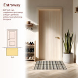 Twilight Plaid Carpet Tan & Charcoal Front Door(Beige)