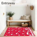 Vintage Sleigh Ride Through Snowy Village Holiday Pathway Design(Red)