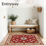 Vintage Inspired Festive Motif with Boho Floral Accents(Red)
