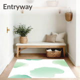 Abstract Watercolor Splash Motif Machine Floor Covering(Green)