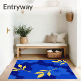 Abstract Watercolor with Precious Metal Leaf Detailing(Blue)