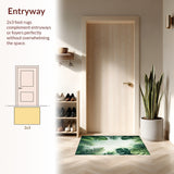 Tropical Green Botanical Kitchen Non Slip(Green)
