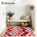 Boho Festive Chevron Stripes with Playful Dot Embellishments(Pink)