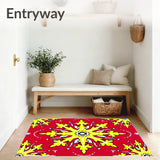 Festive Snowflake Medallion with Whimsical Starburst Detailing(Red)