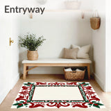 Yuletide Botanical Swirl Decorative Elegant Stylish(Red)