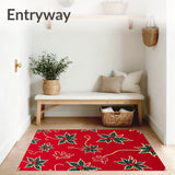 Glowing Kitten Paw Print Trail Seasonal with Holly Leaf Design(Red)