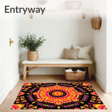 Enchanting Boho Medallion Sunburst Kaleidoscope Throw(Black)