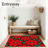 Poinsettia Bloom with Traditional Holiday Floral Design(Red)