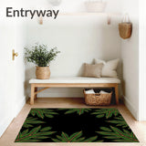 Pine Needle Evergreen Botanical Motif Area Floor(Green)