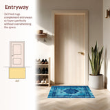 Ultra Soft Area Rug, Non Slip, Stain Resistant, Washable Area Rugs for Living Room, Bedroom, Carousel Kids Playroom(Blue) - ODIKA