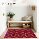Interlocking Mosaic with Festive Starburst Accents(Red)