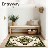 Enchanted Floral Medallion Heritage Tapestry Classic Artisan(Beige)