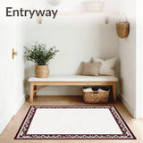 Elegant Interlocking Chevron with Vintage Inspired Motifs(Brown)