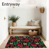 Boho Nordic Pinecone Mosaic with Festive Botanical Accents(Red)
