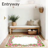 Blooming Rose Garden Tapestry With Elegant Floral Arrangement(Pink)