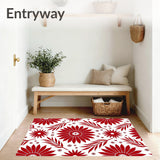 Floral Burst Motif with Radiant Petals and Ornate Layering Effects(Red)