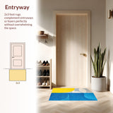 Modern Abstract Non Slip(Blue)