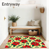 Poinsettia Floral Christmas Entrance Botanical Holiday Design(Yellow)