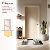 Artisan Striped Canvas Showcasing Bold Geometric Rhythm In Monochrome(Black)