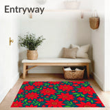 Poinsettia Bloom Accent Holiday Floral Non Slip(Red)