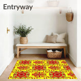 Paisley Medallion Clusters with Swirling Teardrop Shapes and Details(Yellow)