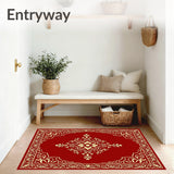 Holiday Damask with Traditional Festive Scrollwork Design(Red)