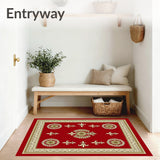 Elegant Heraldic Crest with Ornate Fleur de Accents(Red)