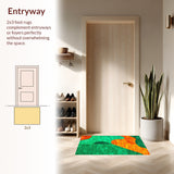 Modern Abstract Faux Wool(Green)