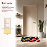 Ultra Soft Area Rug, Non Slip, Stain Resistant, Washable Area Rugs for Living Room, Bedroom, Vinyl Record Pattern Doormat(Red) - ODIKA