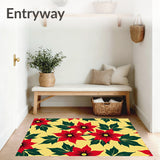 Poinsettia Blossom Arrangement Seasonal Floral Decorative(Yellow)