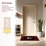 Macabre Skull Duo Witchy Home Decor Spooky Black(Red)