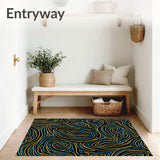 Abstract Golden Veins Intertwined With Swirls In Modern(Black)
