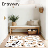 Rustic Abstract Animal Inspired Design with Modern Interlocking Motifs(Beige)