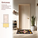 Ultra Soft Area Rug, Non Slip, Stain Resistant, Washable Area Rugs for Living Room, Bedroom, Witchy Farmhouse Fantasy(Purple) - ODIKA