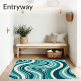 Arctic Breeze Showcasing Wave Inspired Flowing Motifs(Blue)