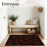 Festive Holly Wreath with Interlocking Vine Motifs(Black)