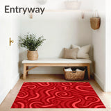 Vibrant Spiral Swirl Design Featuring Bold Interlocking Curves(Red)