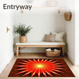 Starburst Explosion Design with Radiating Rays and Crystalline(Red)