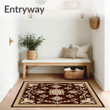 Christmas Damask Medallion Machine Decorative(Brown)