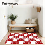 Merry Checkerboard Hospitality Front Step(Red)
