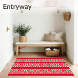 Festive Argyle with Interlocking Starbursts and Vintage Checkered Bands(Red)