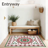 Holiday Festive Snowflake Area with Ornate Winter Motifs(Red)